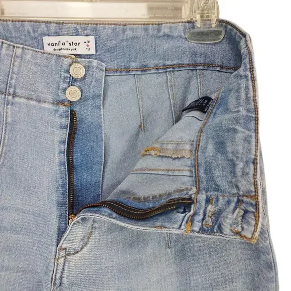 VANILLA STAR High Waist Flare Bootcut Leg Jeans, Sz 13 32x32 Light Wash Boho - Picture 4 of 6